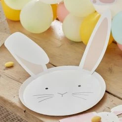 Ginger Ray Pastel Easter Bunny Paper Plates With Interchangeable Ears