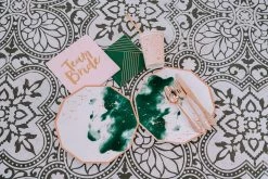 Harlow + Grey Manhattan - Emerald Green Watercolor Large Paper Plates