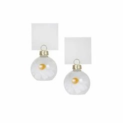 Ginger Ray Wedding Decorations Glass Daisy Bauble Name Card Holders - 6 Pack