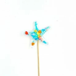 Favor Lane Cake Toppers Confetti Filled PVC Cake Topper - Blue Starfish