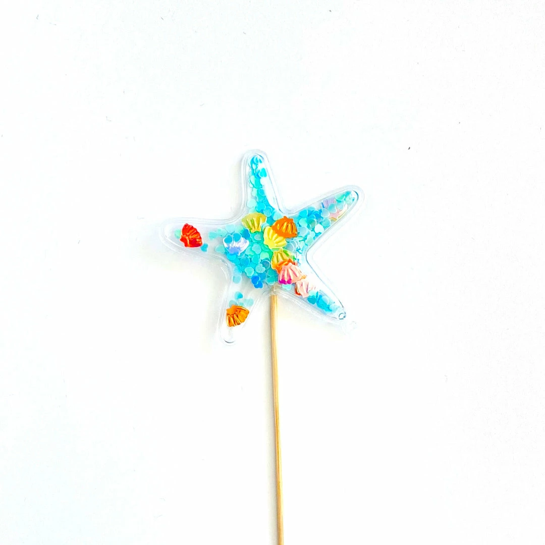 Favor Lane Cake Toppers Confetti Filled PVC Cake Topper - Blue Starfish 3 Favor Lane Cake Toppers Confetti Filled PVC Cake Topper - Blue Starfish