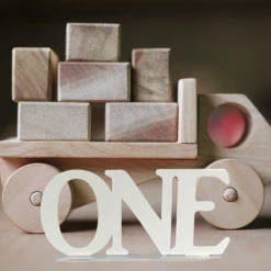 BarleyBoy Acrylic 'ONE' Sign With Clear Base