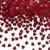 PartyDeco Wedding Decorations Confetti - Red Hearts