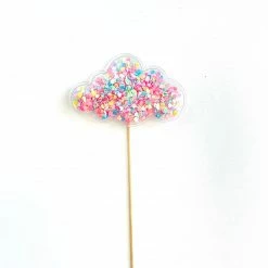 Favor Lane Cake Toppers Confetti Filled PVC Cake Topper - Pastel Cloud