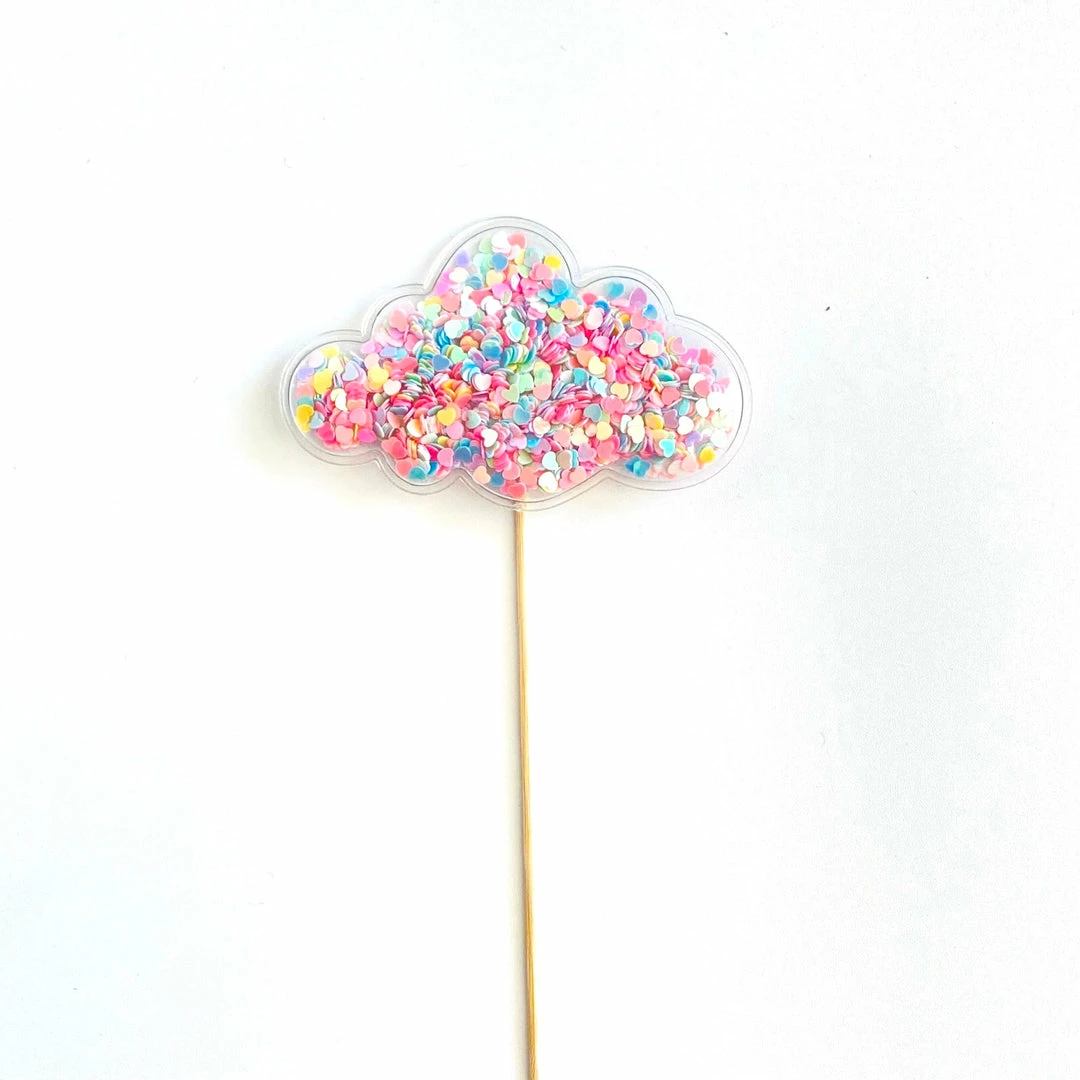Favor Lane Cake Toppers Confetti Filled PVC Cake Topper - Pastel Cloud 3 Favor Lane Cake Toppers Confetti Filled PVC Cake Topper - Pastel Cloud