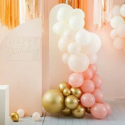 Ginger Ray Peach And Gold Balloon Arch Kit