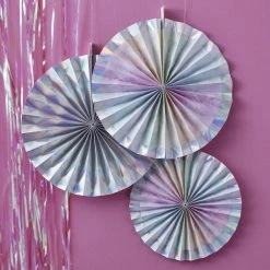 Ginger Ray Iridescent Paper Fan Set