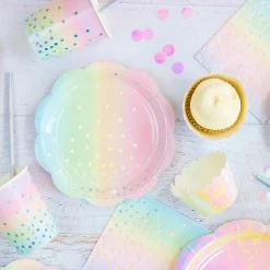 Illume Partyware Baking Cups + Wrappers Iridescent Pastel Cupcake Wrappers