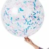 Poppies For Grace JUMBO Clear Unicorn Confetti Filled Balloon