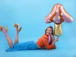 PartyDeco Toadstool | Mushroom Foil Balloon Shape + Novelty Foil Balloons