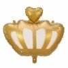 PartyDeco Gold Foil Crown Balloon Shape + Novelty Foil Balloons