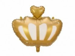 PartyDeco Gold Foil Crown Balloon Shape + Novelty Foil Balloons