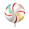 PartyDeco Shape + Novelty Foil Balloons Candy Swirl Balloon - Mixed Colours