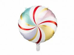 PartyDeco Shape + Novelty Foil Balloons Candy Swirl Balloon - Mixed Colours