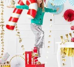 PartyDeco Glossy Foil Candy Cane Balloon