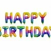 PartyDeco Rainbow 'Happy Birthday' Foil Balloon Letter + Word Balloons