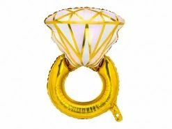 PartyDeco Foil Diamond Ring Balloon - Gold WEDDINGS