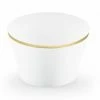 PartyDeco WEDDINGS Elegant Bliss Gold Rimmed Cupcake/Muffin Wrappers - White