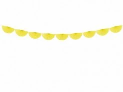 PartyDeco Yellow Tissue Fan Garland