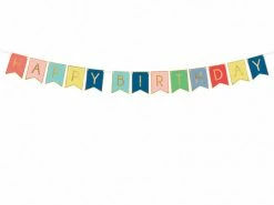 PartyDeco Paper Garlands + Buntings Mixed Colour Happy Birthday Bunting