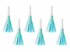 PartyDeco Party Props + Tattoos Blue Tassel Party Horns