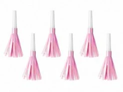 PartyDeco Light Pink Tassel Party Horns Party Props + Tattoos