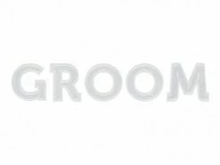 PartyDeco GROOM White Iron On Patch Bridal Shower/Hens Party