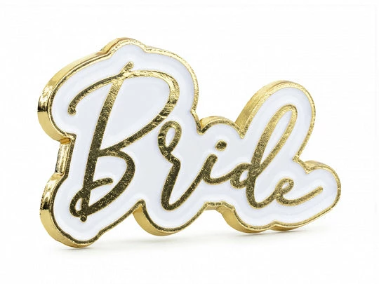 PartyDeco Wedding Decorations Bridal Shower 'Bride' Enamel Badge 3 PartyDeco Wedding Decorations Bridal Shower 'Bride' Enamel Badge