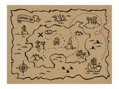 PartyDeco Pirate Party Treasure Map Paper Place Mats
