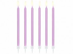 PartyDeco Birthday Candles - Light Lilac 12pk