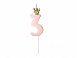 PartyDeco Pink Number Crown Birthday Candle Candles