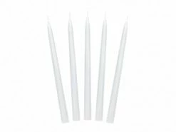 PartyDeco White 24cm Unscented Taper Candles - 10pk WEDDINGS