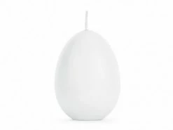 PartyDeco White Egg Candle 10cm Candles