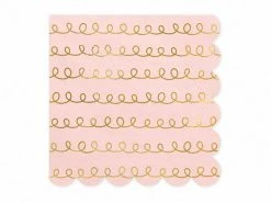 PartyDeco Powder Pink Tracing Pattern Napkins Napkins - Prints + Shapes