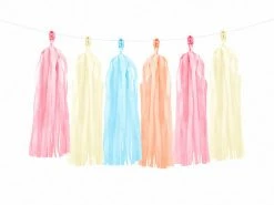 PartyDeco Baby Shower - Pastel Tassel Garland Kit - Ice Cream Dream