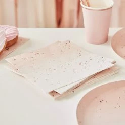 Ginger Ray Rose Gold Foiled Pink Ombre Napkins Wedding Tableware