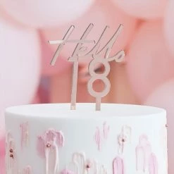 Ginger Ray Cake Toppers Rose Gold 'Hello 18' Birthday' Cake Topper