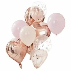 Ginger Ray Wedding Decorations Blush + Rose Gold Balloon Bundle
