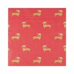 Ginger Ray Sausage Dog Christmas Napkins