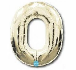 Favor Lane White Gold 100cm Number 0 Balloon Number Balloons