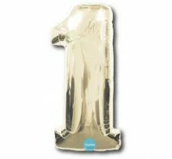 Favor Lane Number Balloons White Gold 100cm Number 1 Balloon