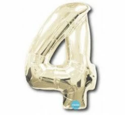 Favor Lane White Gold 100cm Number 4 Balloon Number Balloons