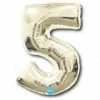 Favor Lane White Gold 100cm Number 5 Balloon