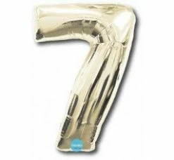 Favor Lane Number Balloons White Gold 100cm Number 7 Balloon