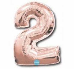 Favor Lane Foil Rose Gold 100cm Number 2 Balloon Number Balloons