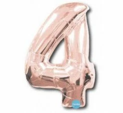 Favor Lane Number Balloons Foil Rose Gold 86cm Number 4 Balloon