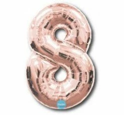 Favor Lane Number Balloons Foil Rose Gold 100cm Number 8 Balloon