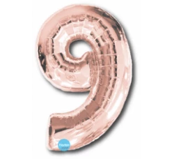 Favor Lane Foil Rose Gold 100cm Number 9 Balloon Number Balloons