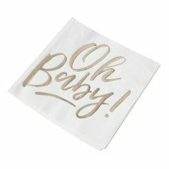 Ginger Ray Oh Baby Gold Foiled Paper Napkins