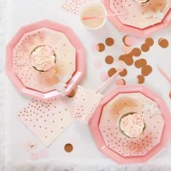 Illume Partyware Pink + Peach Dessert Plates TABLEWARE